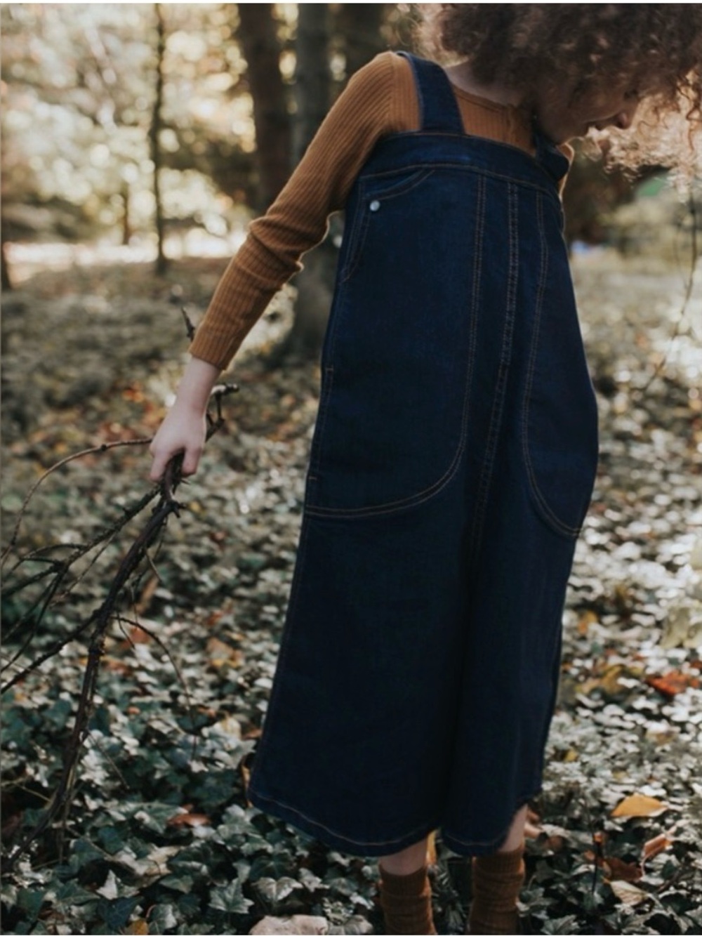 The Simple Folk Girls' The Denim Wide-Leg Overalls Fall Winter | Size 8-9